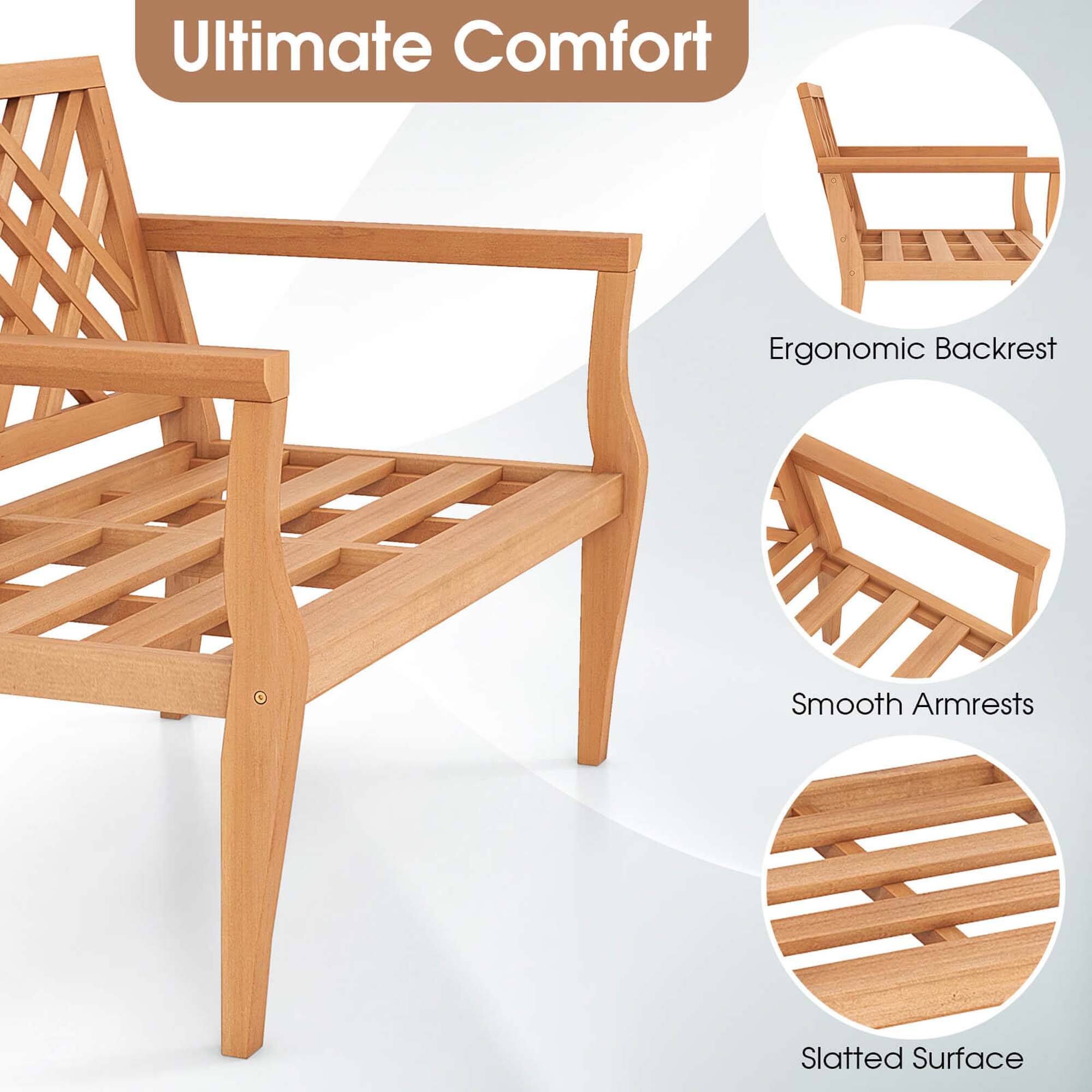 Ultimate Comfort
Ergonomic Backrest
Smooth Armrests
Slatted Surface