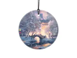 Trend Setters - Thomas Kinkade Studios (Holiday in Central Park) Christmas StarFire Prints™ Hanging Glass Print SPCIR1187 - Multicolor