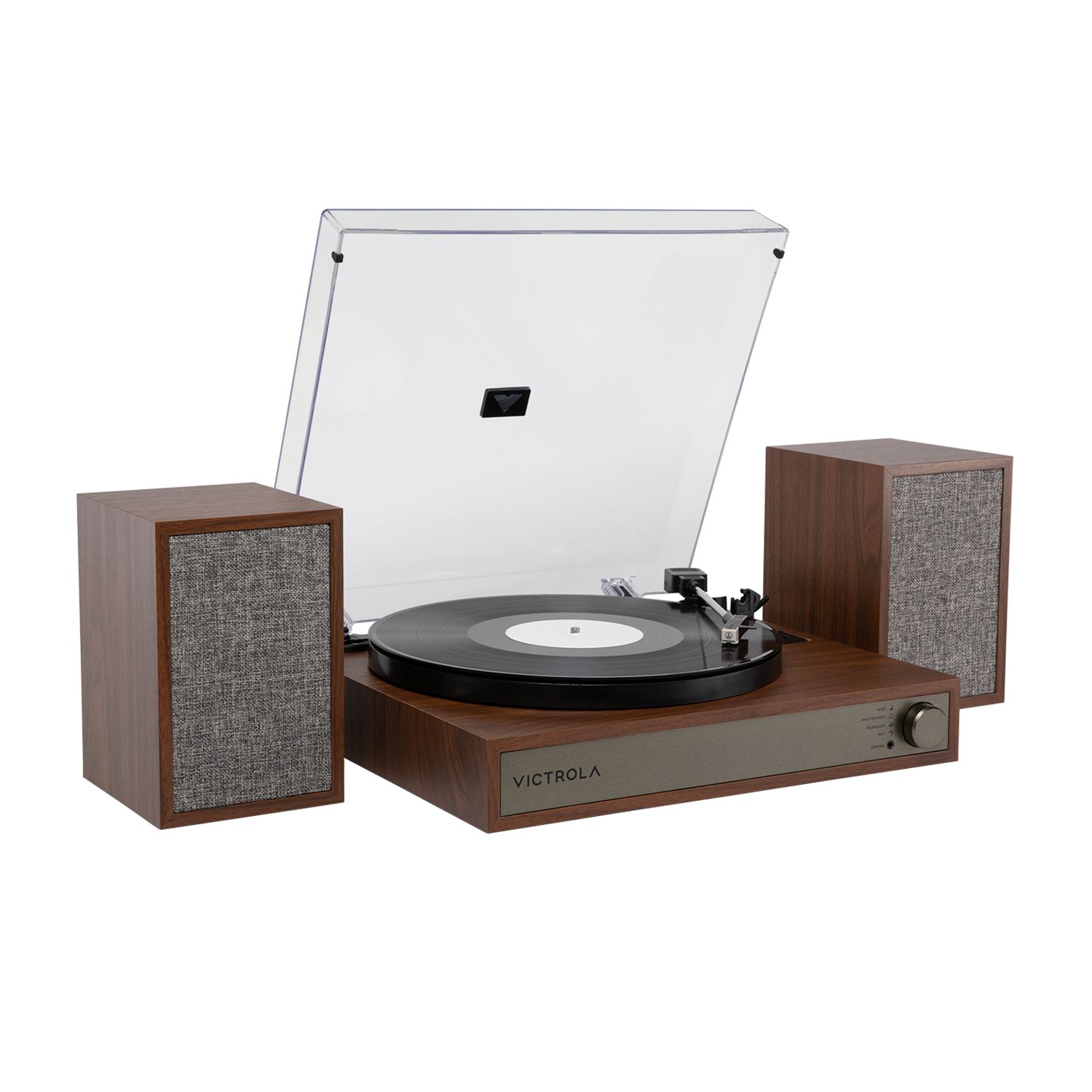 Alt View 1. Victrola - Victrola Harmony Bluetooth Turntable System with Speakers - Walnut.