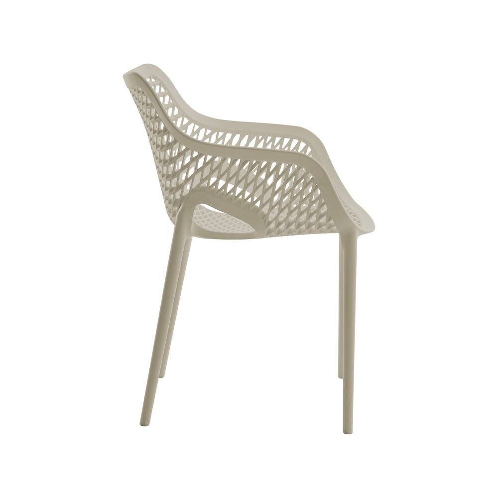 Alt View 1. Meridian Furniture - Mykonos Taupe Outdoor Patio Dining Chair, Set of 4 - Taupe.