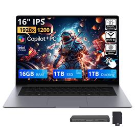 Samsung - Upgraded - Galaxy Book6 16" FHD+ Touch Laptop,Intel Ultra 7 355,16GB RAM,1TB SSD+1TB Dock,Backlit,Fingerprint,Win 11 - Gray
