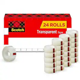 Scotch - Tape Refill, 3/4" x 27.77 yds., 1" Core, 24 Rolls/Pack - Transparent Clear