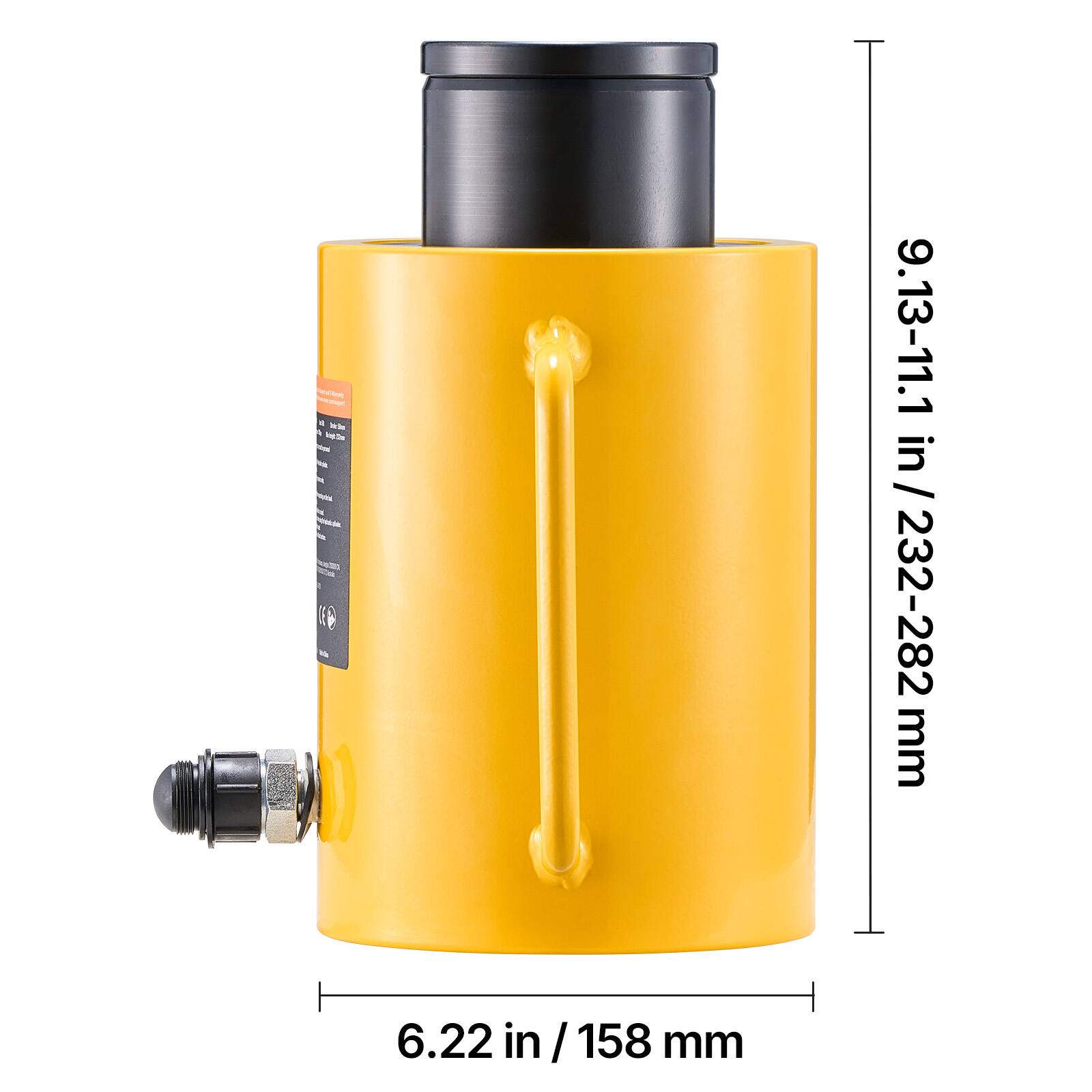 - I 9.13-11.1 in / 232-282 mm
- 6.22 in / 158 mm