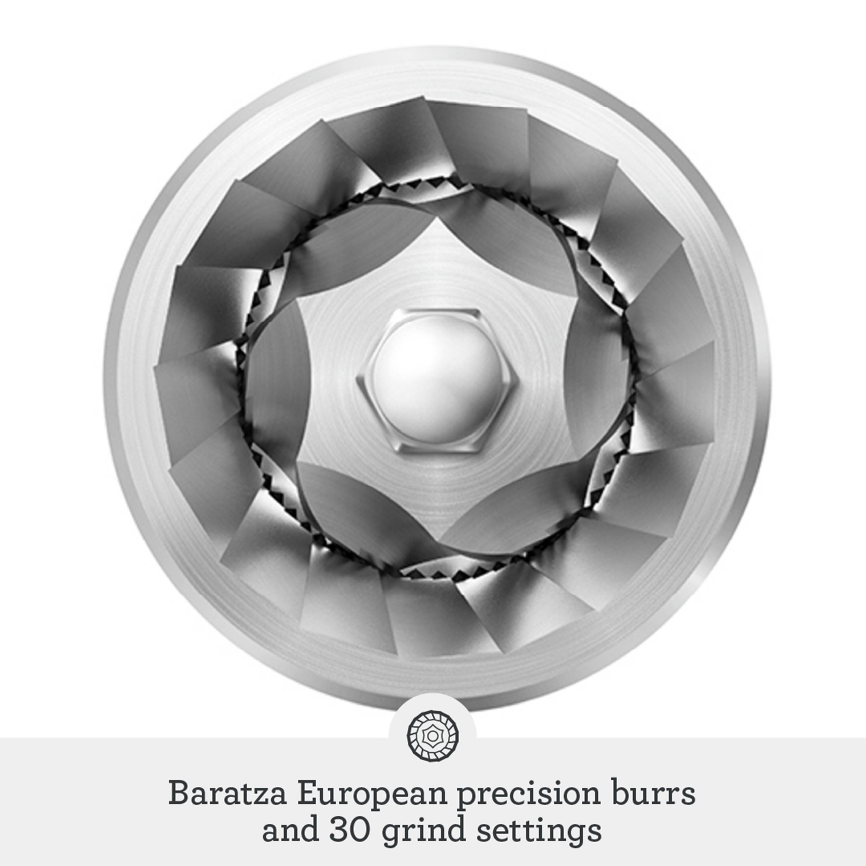 Baratza European precision burrs and 30 grind settings