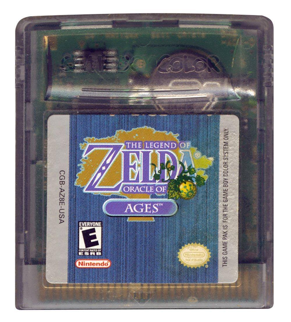 Nintendo, This game pack is for the Game Boy Color system only. The Legend of Zelda: Oracle of Ages. CGB-AZ8E-USA. Everyone. Content rated by ESRB. Nintendo.