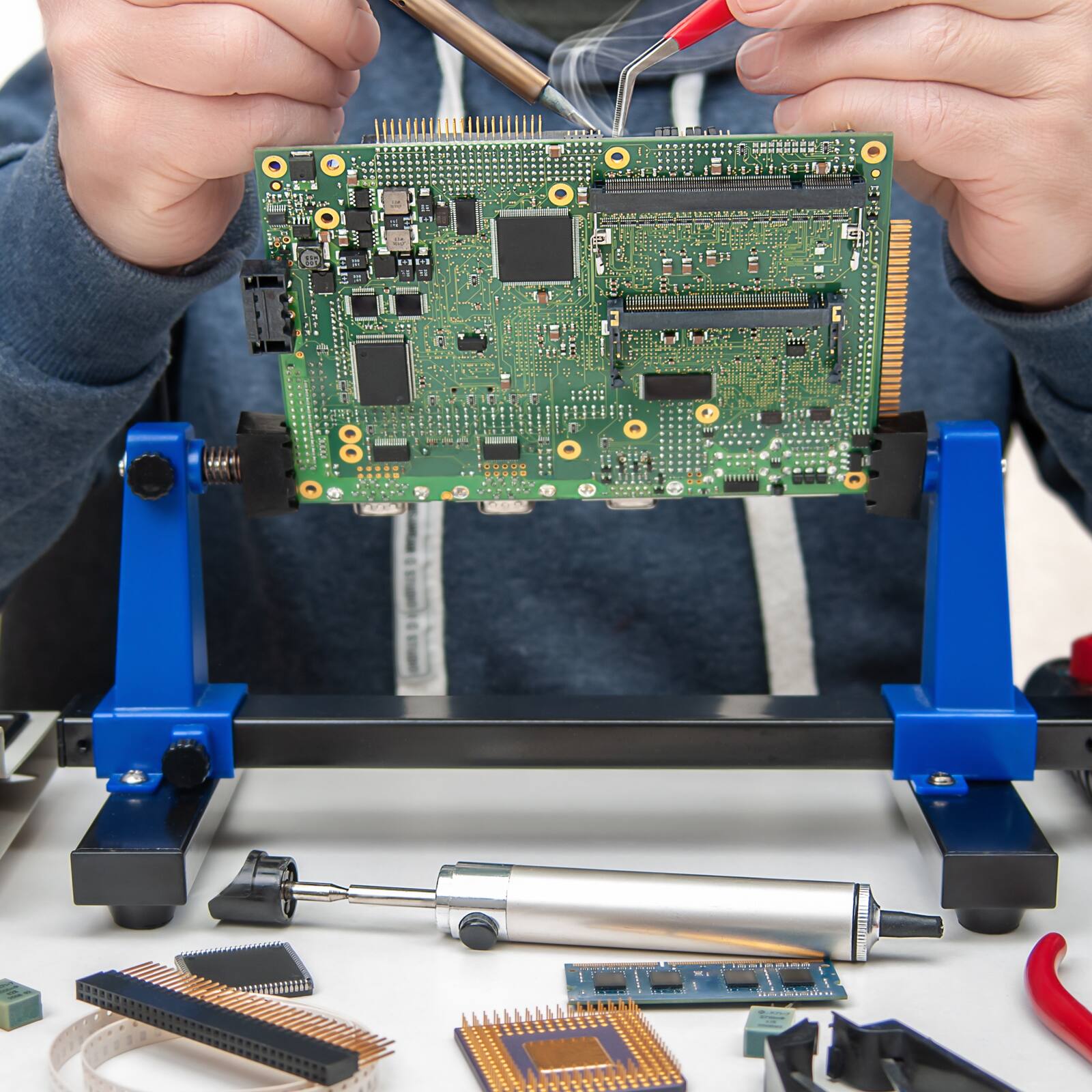 Alt View 6. Unique Bargains - Adjustable PCB Holder Circuit Board Holder 360° Rotation Tool for Soldering Desoldering Repair.