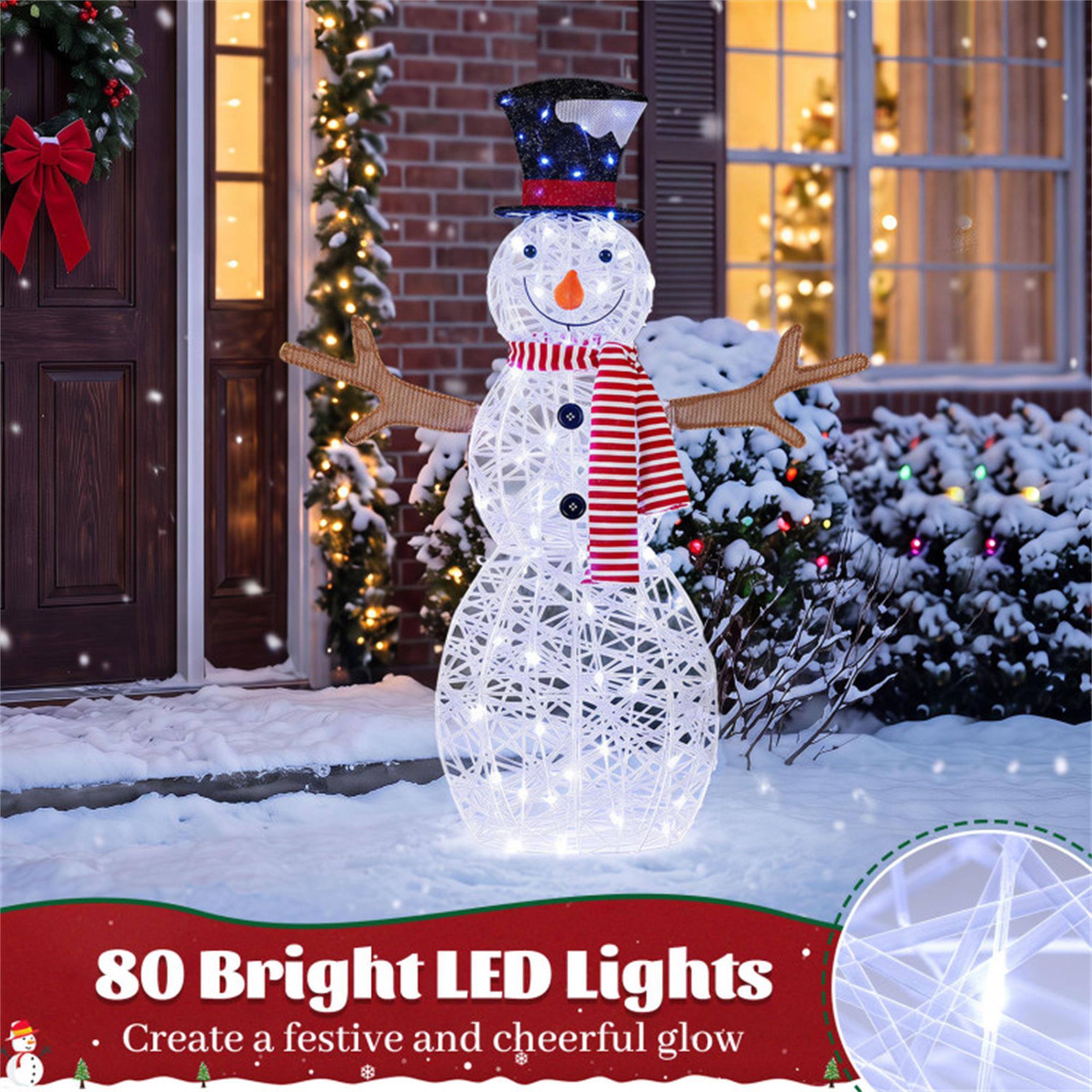 80 Bright LED Lights  
Create a festive and cheerful glow