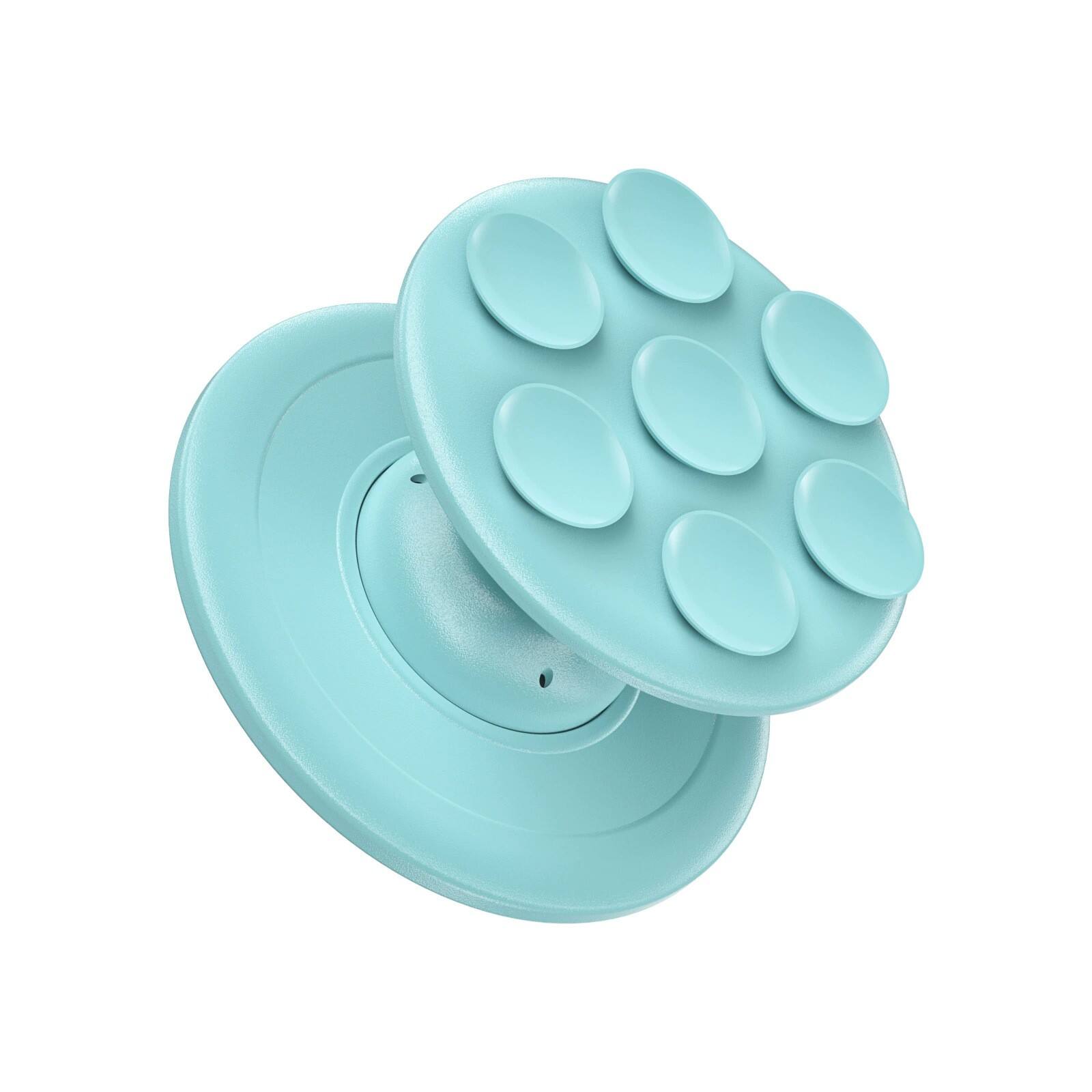 Left. Topteng - MagSafe Phone Grip – Silicone Suction Cup Stand, Strong Magnet, One-Handed Operation, Fit for iPhone 12-17 Series - Blue.