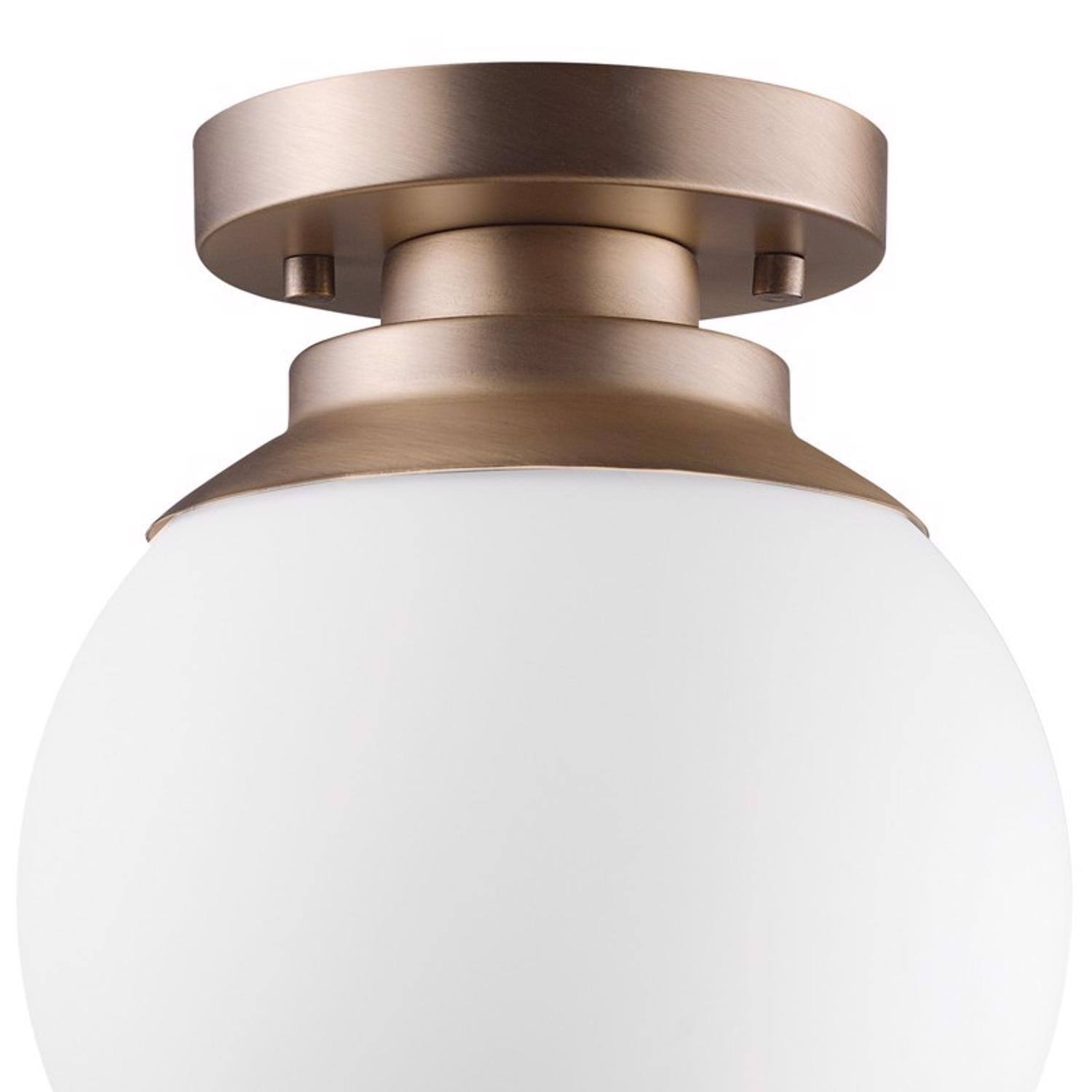 Angle. Globe Electric - Globe Electric Portland 9.91 in. H X 8 in. W X 8 in. L Brass White Ceiling Light.