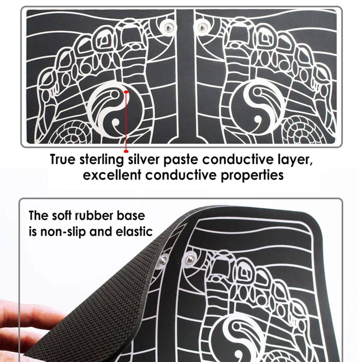 True sterling silver paste conductive layer, excellent conductive properties

The soft rubber base is non-slip and elastic