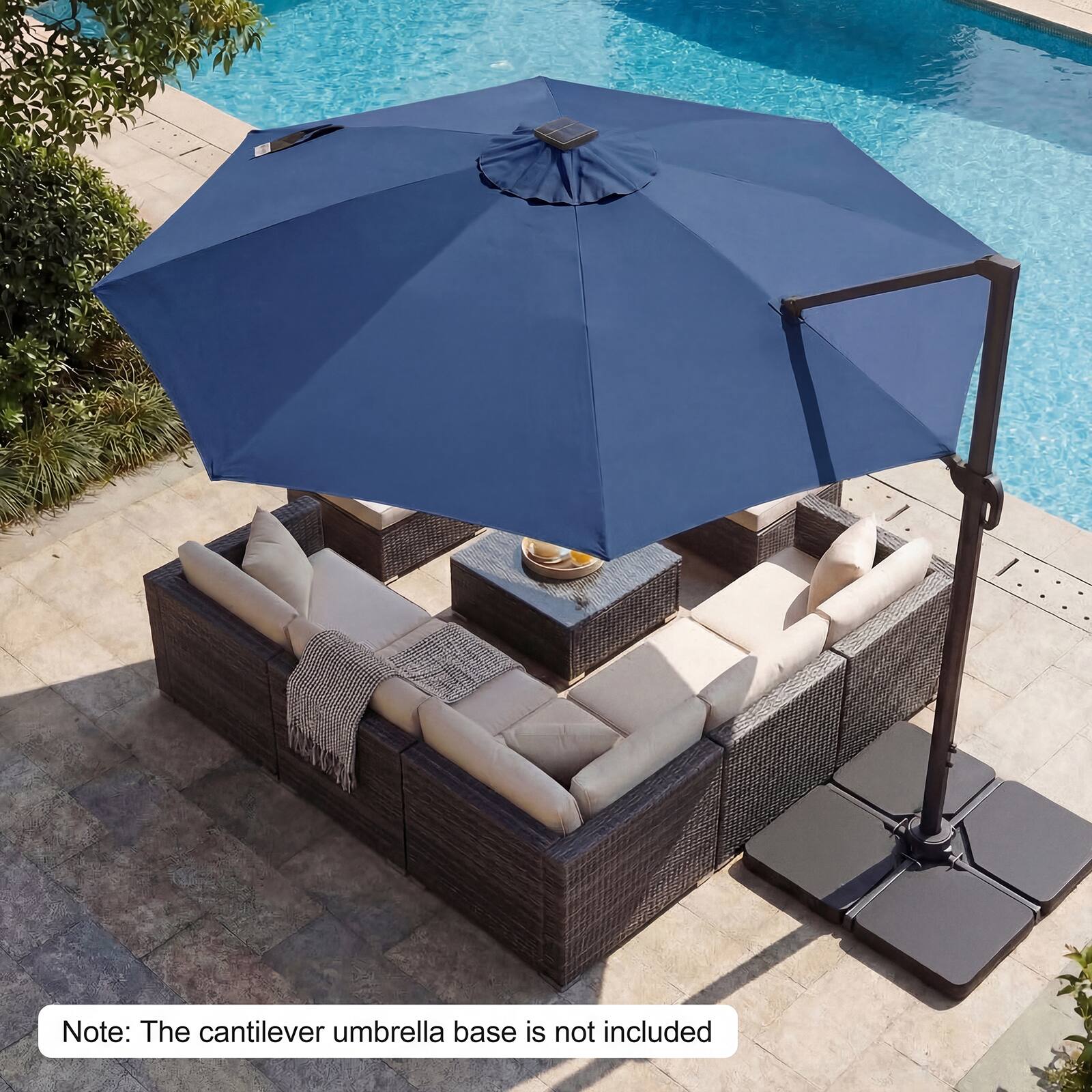 Note: The cantilever umbrella base is not included