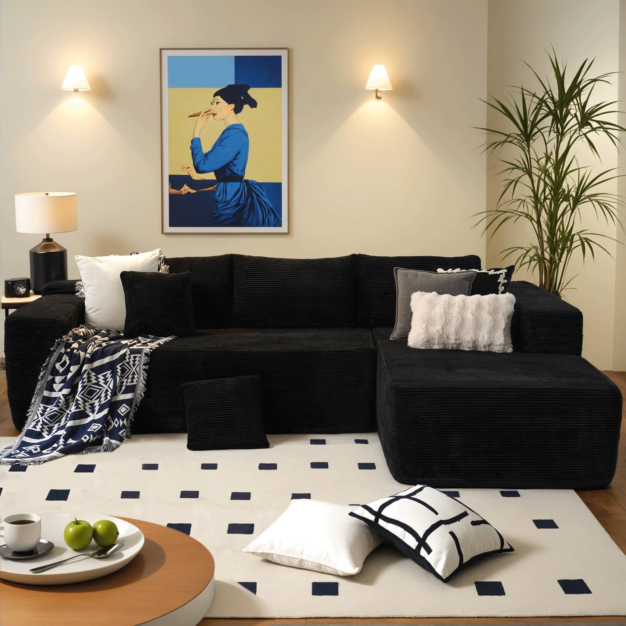 Black(Corduroy, Right Facing)