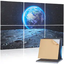 VEVOR - 6 Pack Art Acoustic Panels, 70.87 x 47.24 x 0.4 inch Soundproof Wall Tiles, Self Adhesive Decorative Sound Dampening - Black;Blue