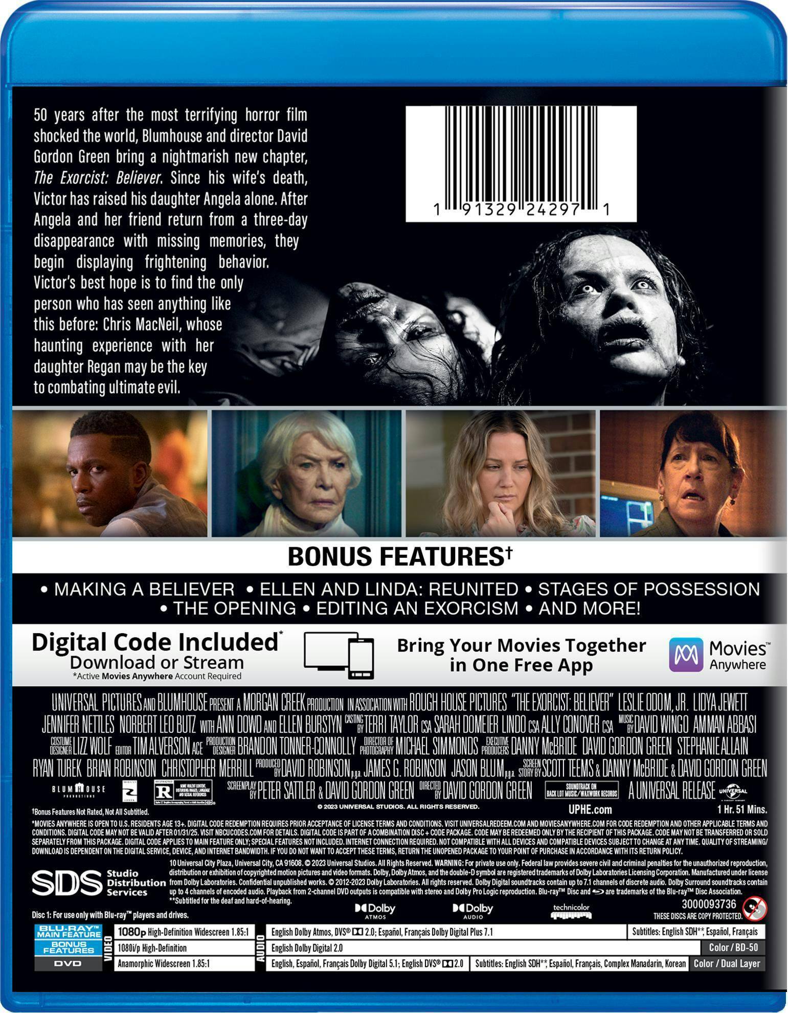 Back. The Exorcist: Believer (with DVD) [Blu-ray].