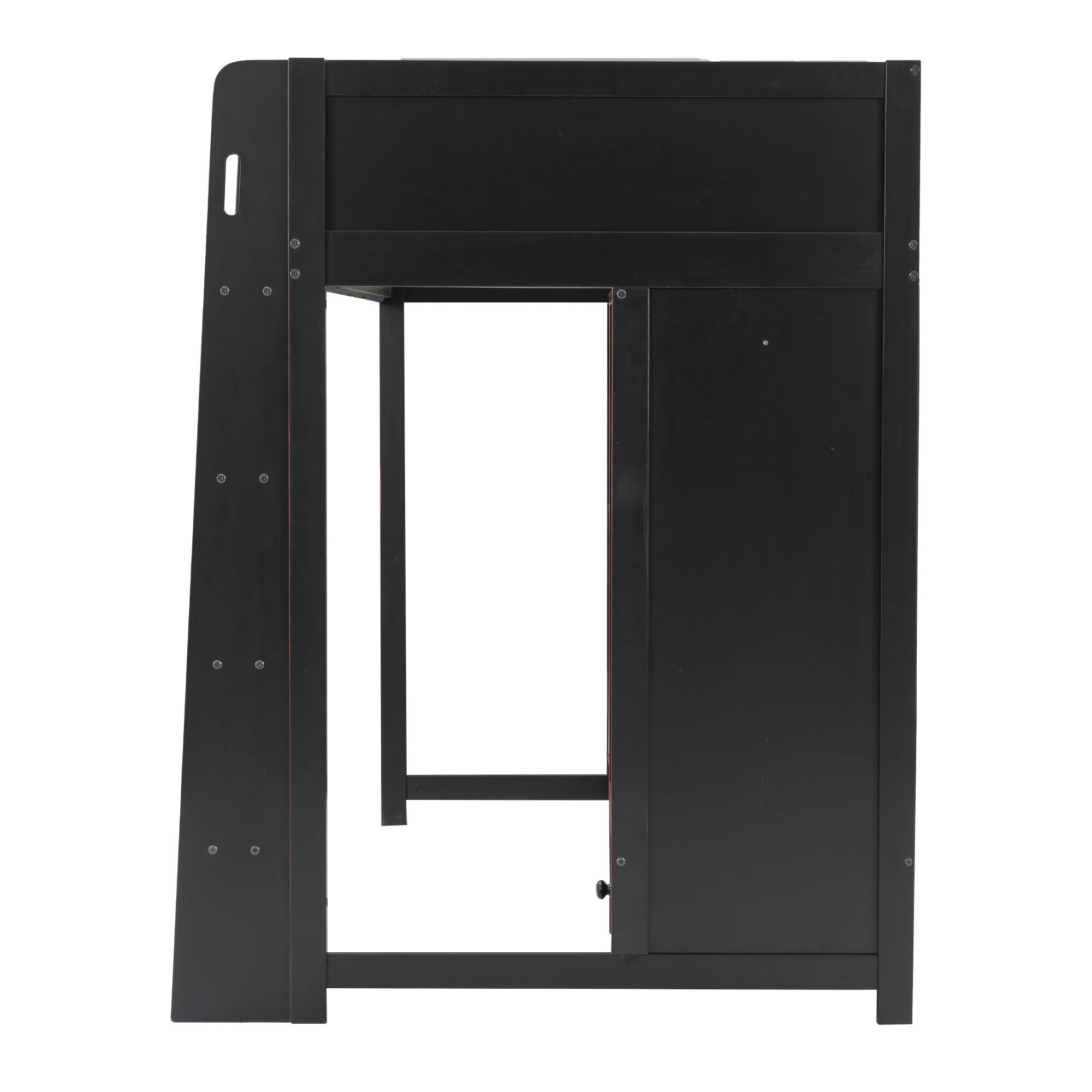 Alt View 10. Whisen - Twin Size Gaming Loft Bed with Desk, Wardrobe, Drawer & RGB LED Lights - Black.