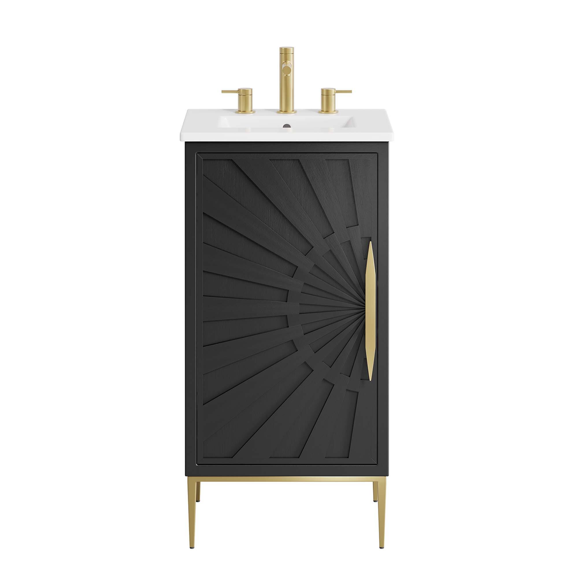 Alt View 5. Modway - Awaken Bathroom Vanity Basin Included by Modway - White Black.