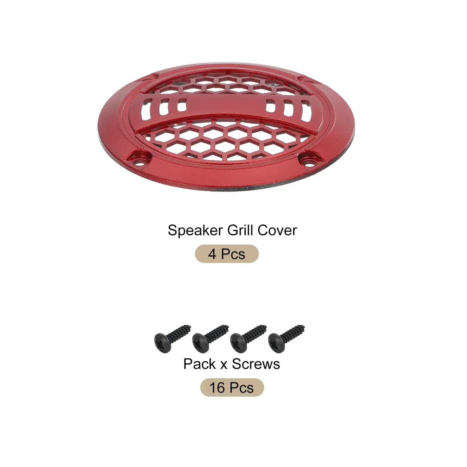 Speaker Grill Cover 4 Pcs Pack x Screws 16 Pcs