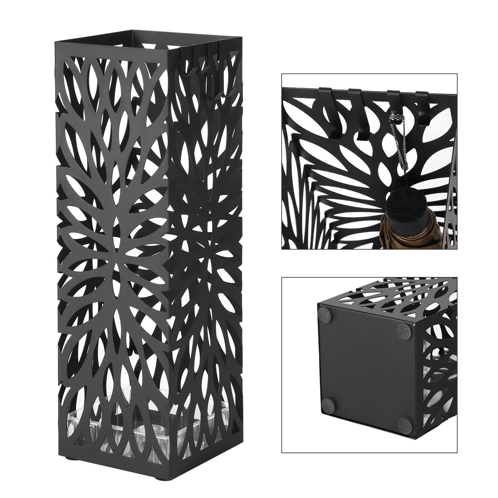 Alt View 1. Songmics Home - Umbrella Stand, Umbrella Holder for Entryway, Steel Square Umbrella Rack Organizer Freestanding - Black.
