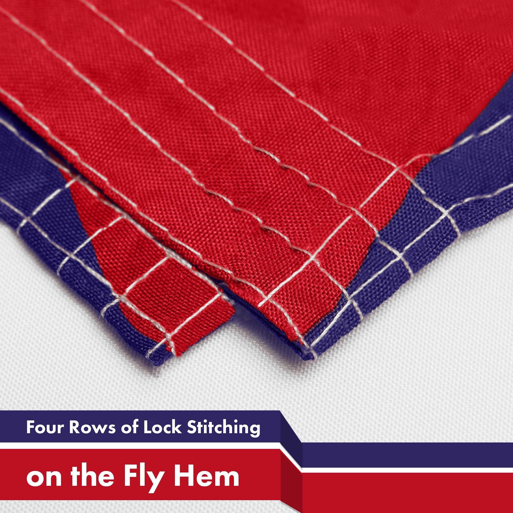 Four Rows of Lock Stitching on the Fly Hem