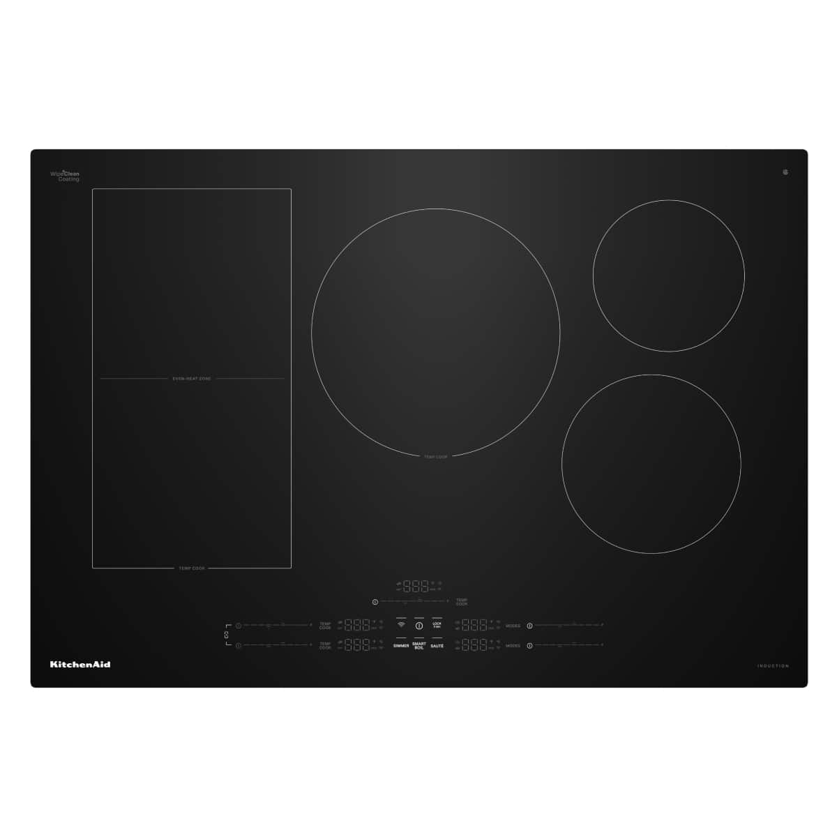 KitchenAid - 30" Electric Induction Cooktop with 5 Cooking Zones and Temp Cook Induction Technology - Black