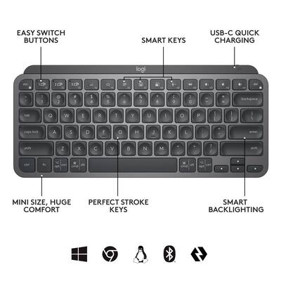 Logitech MX Keys Mini For Business Compact Wireless Scissor Logitech MX Keys Mini For Business Compact Wireless Scissor