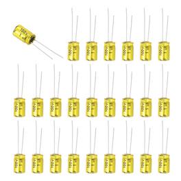 Unique Bargains - 50pcs 1uF 100V Non-Polarized Electrolytic Capacitor, 13x8mm Aluminum Audio Freq Divider for DIY Speaker/Car Amp - Gold