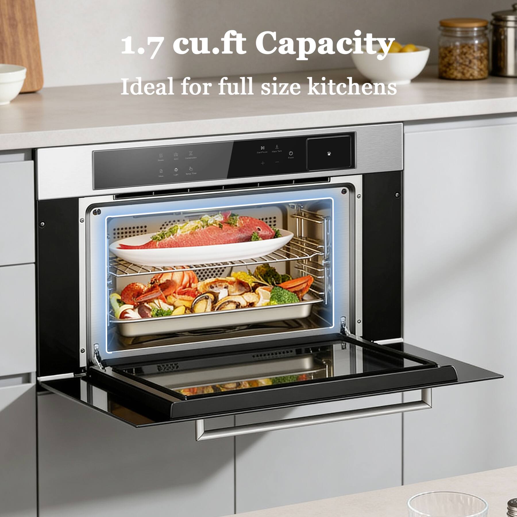 1.7 cu.ft Capacity  
Ideal for full size kitchens
