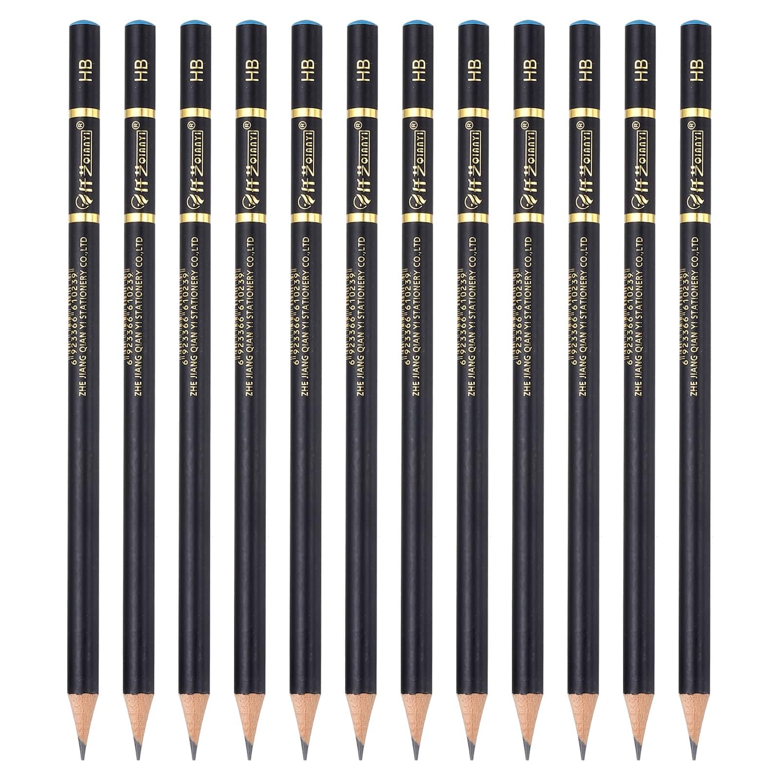 Unique Bargains - 12pcs Drawing Pencils, HB Refill Sketch Pencils, Graphite Art Pencil Set Pro Lead for Painting, Shading, Office - Black
