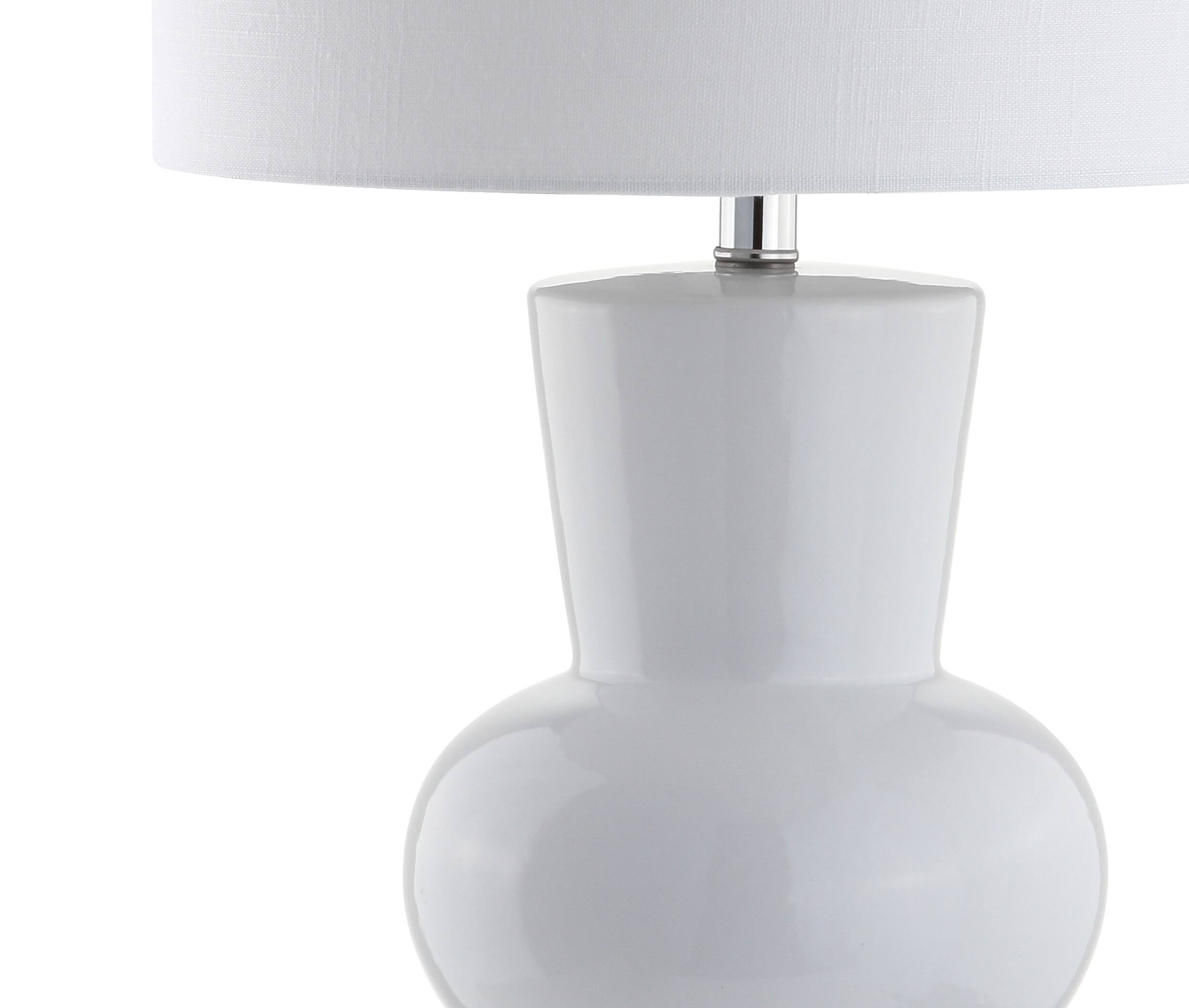 Alt View 6. Jonathan Y - Julia 28.5" Ceramic LED Table Lamp, White - White.