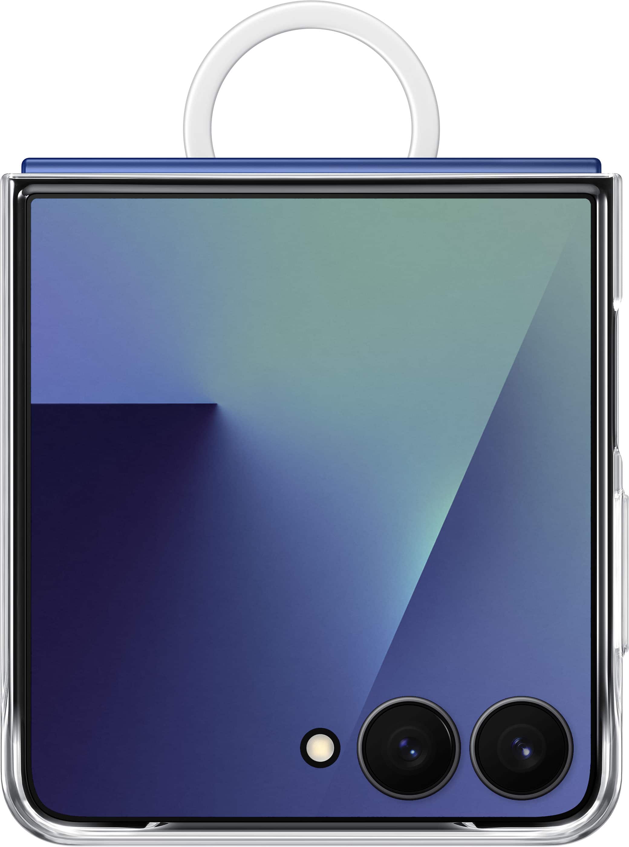 Front. Samsung - Galaxy Z Flip7 Ring Case - Clear.