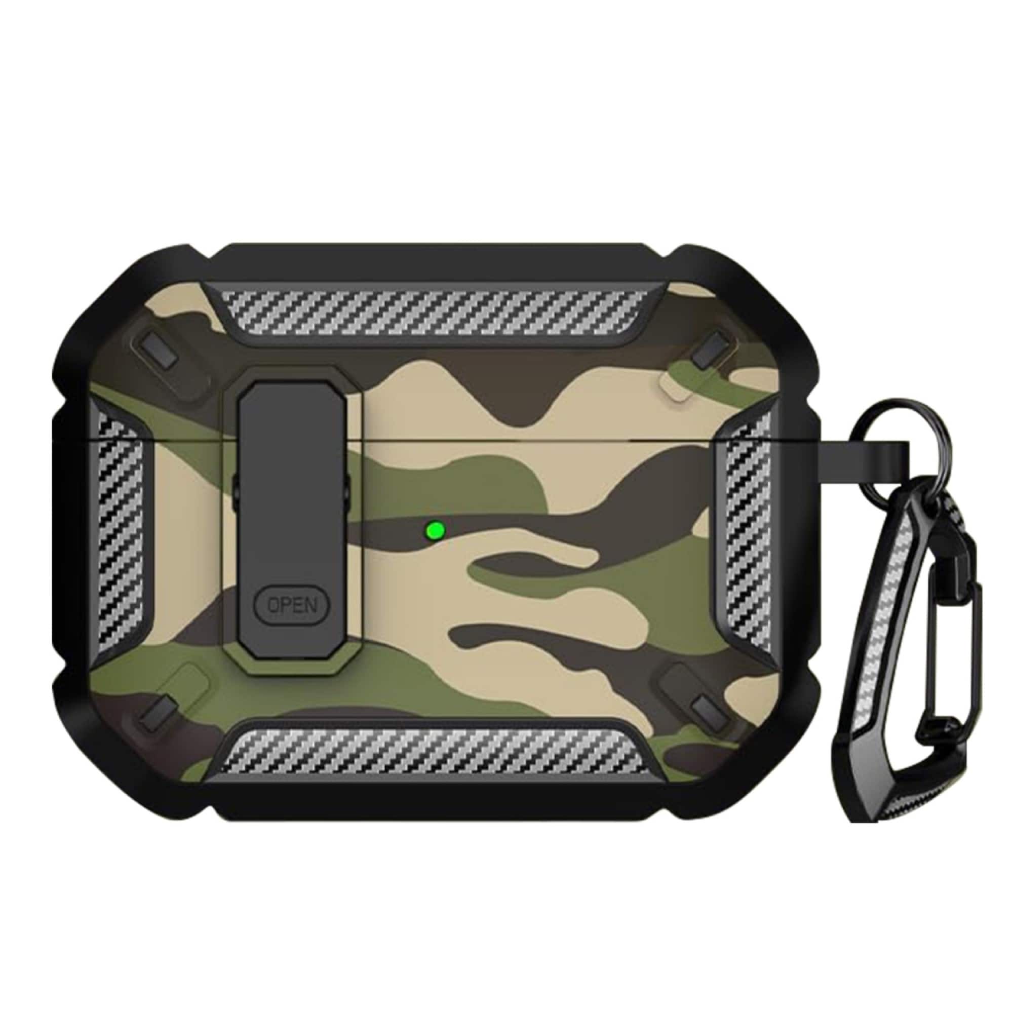 SaharaCase - Apple Airpods Pro 3 Secure Lock Case | Heavy Duty | Shock Absorbing Corners | Raider Series - Camo Green