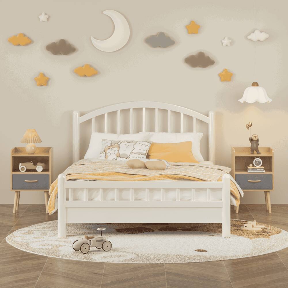 Alt View 2. Kadyn - 2-Tier Wooden Nightstand with Collapsible Fabric Storage Drawer - Oak - Brown.