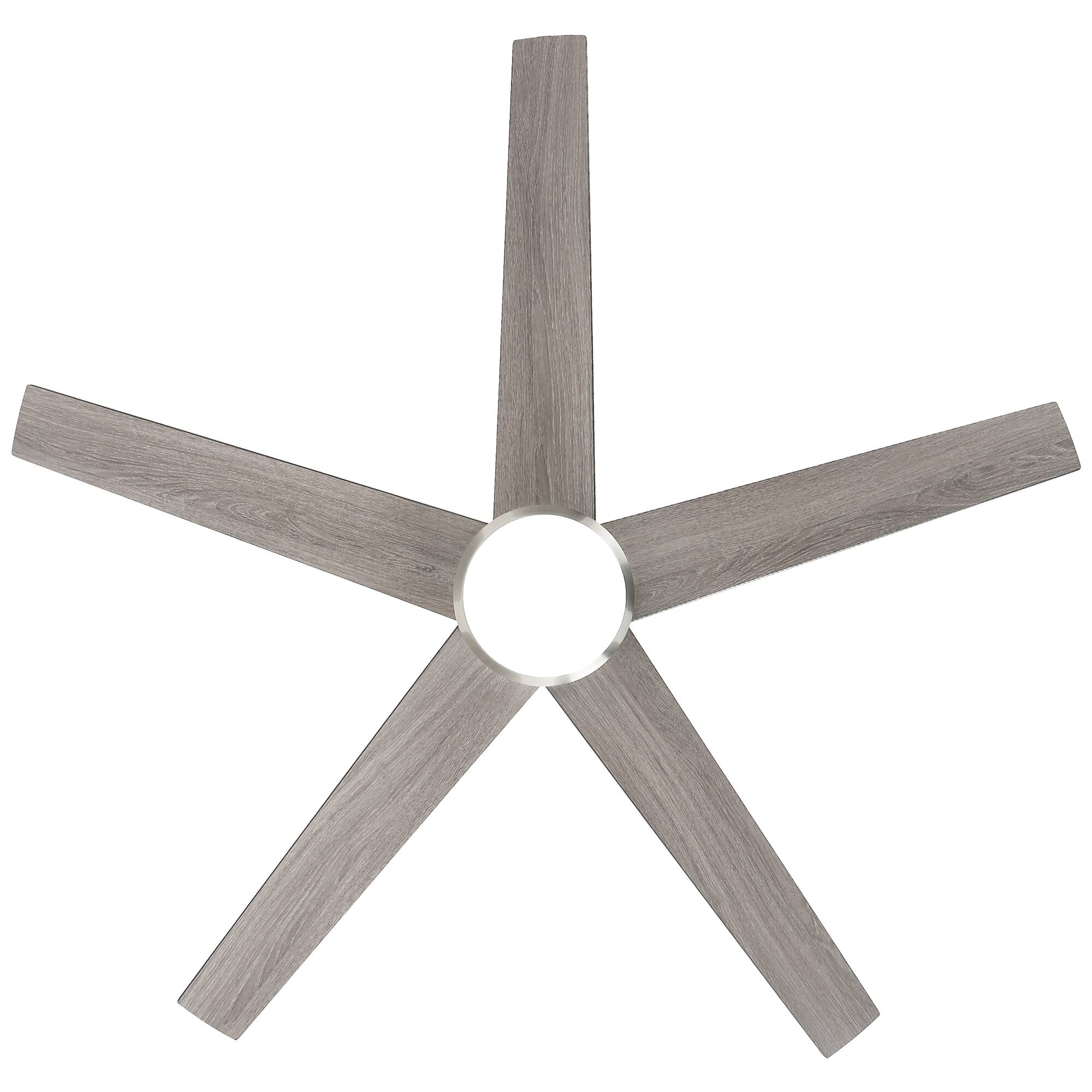 Alt View 2. Vaczon - 52" Modern Nickel Smart LED Ceiling Fan with Remote and App Control - Nickel.