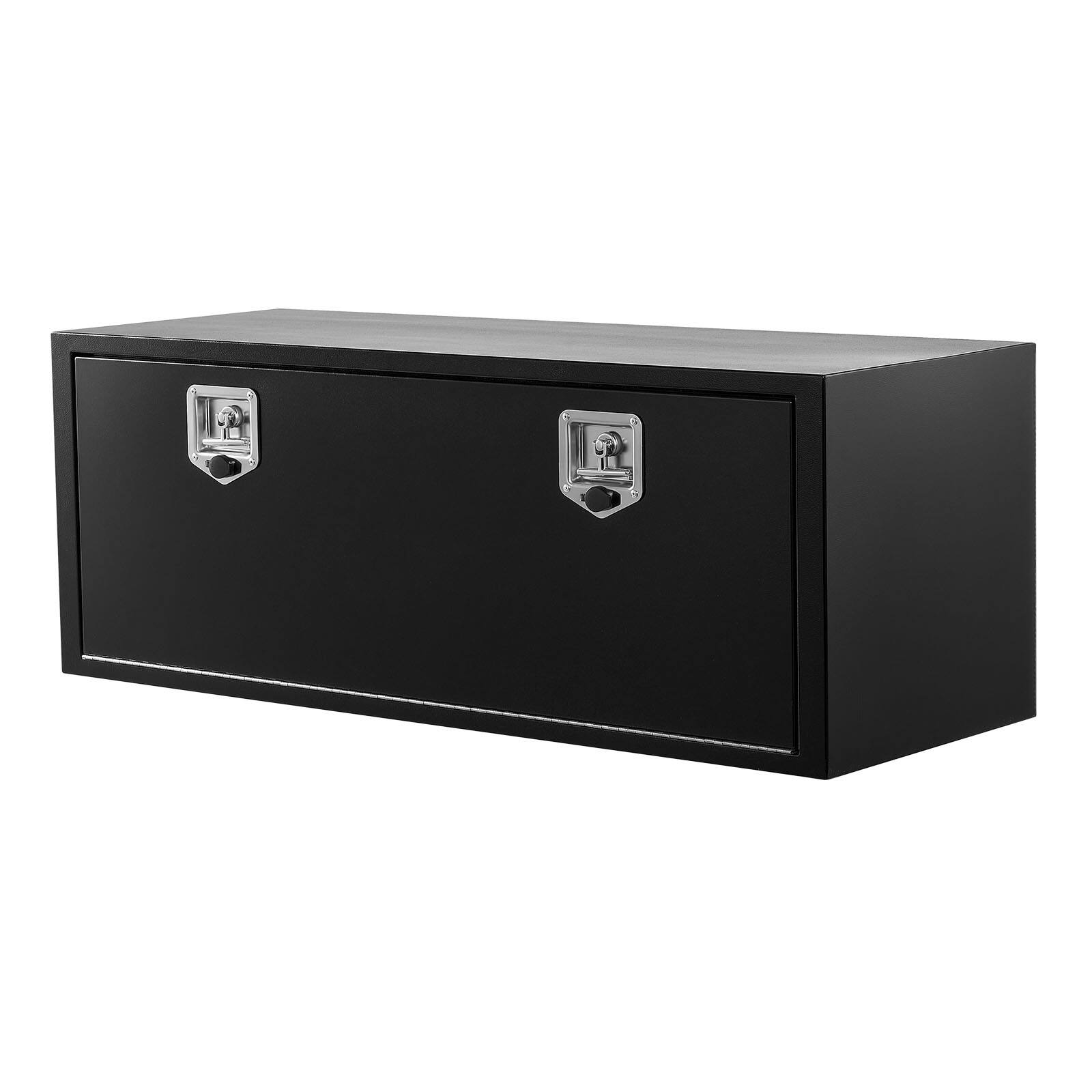 Alt View 5. VEVOR - Underbody Truck Tool Box, 48 x 18 x 18 Inch Heavy Duty Steel Trailer Storage Box with Lock & Keys, Waterproof Trailer - Black.