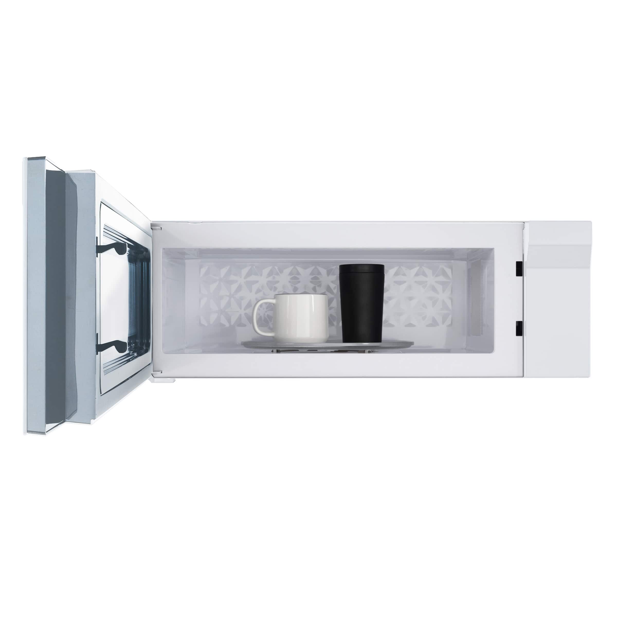 Alt View 3. GE Profile - 1.2 Cu. Ft. Over-The-Range Microwave with Sensor Cooking and Low Profile Design - White.