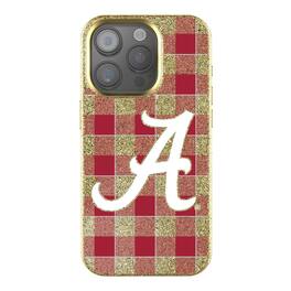 Keyscaper - NCAA - Alabama Crimson Tide Plaid iPhone Bling Case - 14 - Gold
