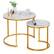 Alt View 17. Costway - Nesting Coffee Table Set of 2 for Balcony Living Room Modern Round Side Tables Gold - Gold.