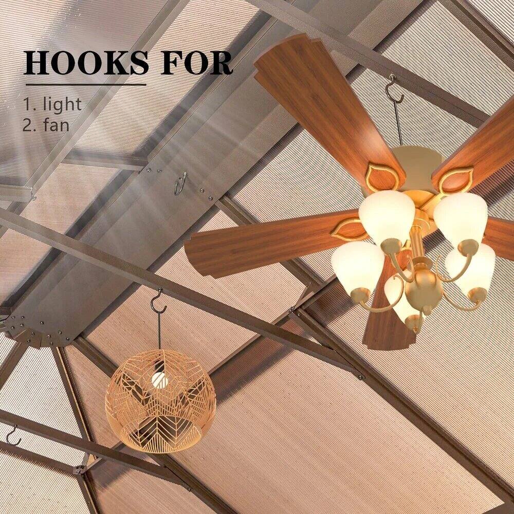 HOOKS FOR 1. light 2. fan