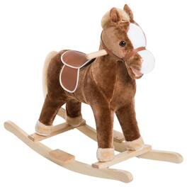 Siljoy - Kids Rocking Horse with Realistic Sounds, Plush Ride‑On Toy, for Toddlers Ages 3+, Developmental - Brown