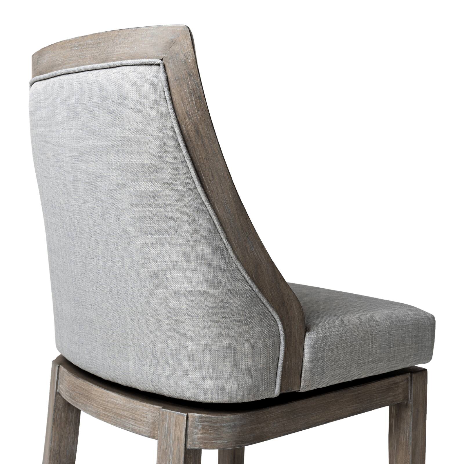 Alt View 6. Maven Lane - 31" Vienna Bar Stool in Reclaimed Oak Finish with  Fabric Upholstery - Reclaimed Oak.