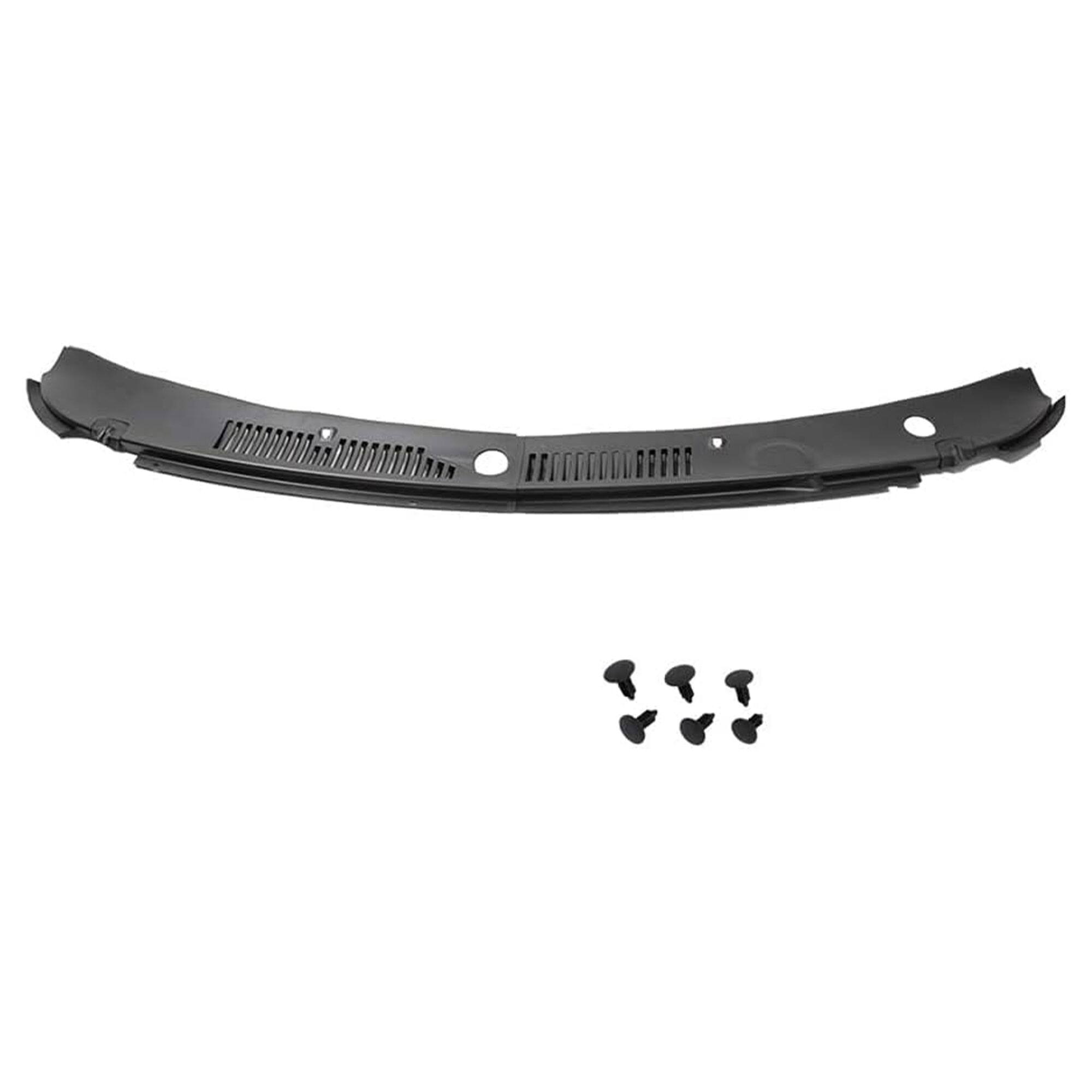 Front. Brock - Brock 2 Piece Cowl Grille Assembly Replacement for 99 to 04 Ford Mustang, Black - Black.