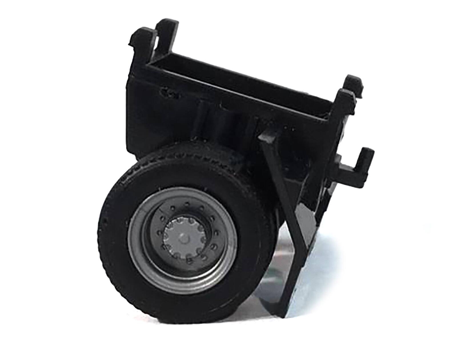 Angle. Promotex - Single Axle Trailer Chassis 1/87 (HO) Plastic Model by Promotex - Black.