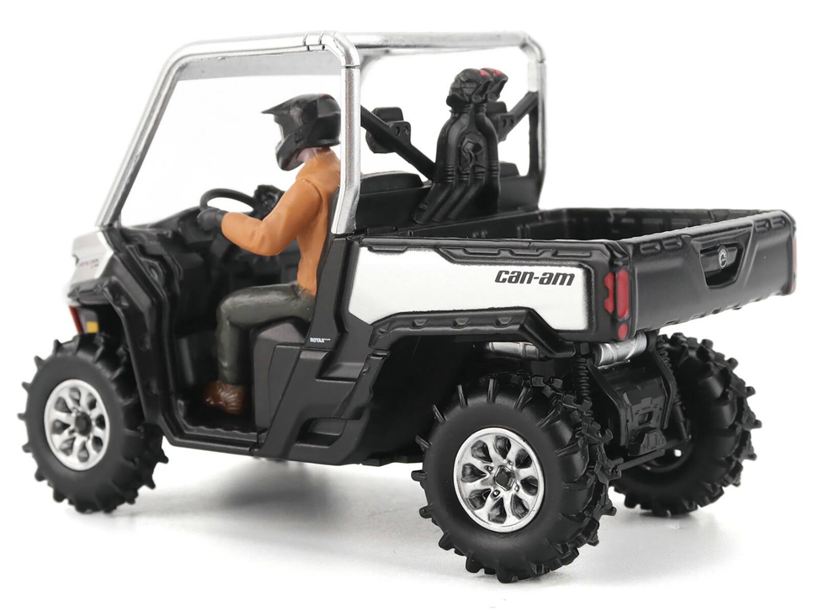 Alt View 2. BRP Models - Can-Am Defender XMR Silver Metallic and Black with Driver Figure 1/32 Diecast Model by BRP Models.