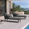 PURPLE LEAF - 2 Pieces Aluminum Pool Lounge Chairs for Outdoor with 2 Cushions - Gray