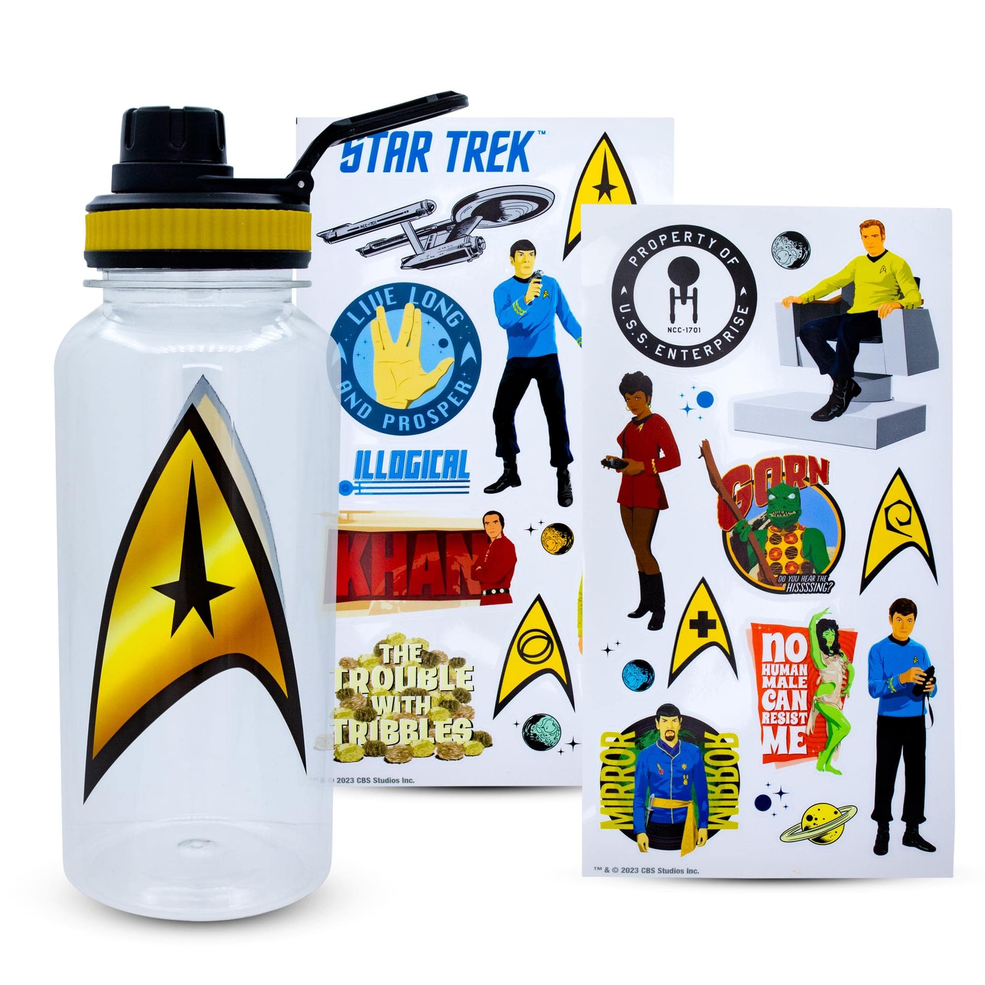 Silver Buffalo - Star Trek Delta Logo Twist Spout Water Bottle and Sticker Set | 32 Ounces - Gold price history on PriceWatchPro