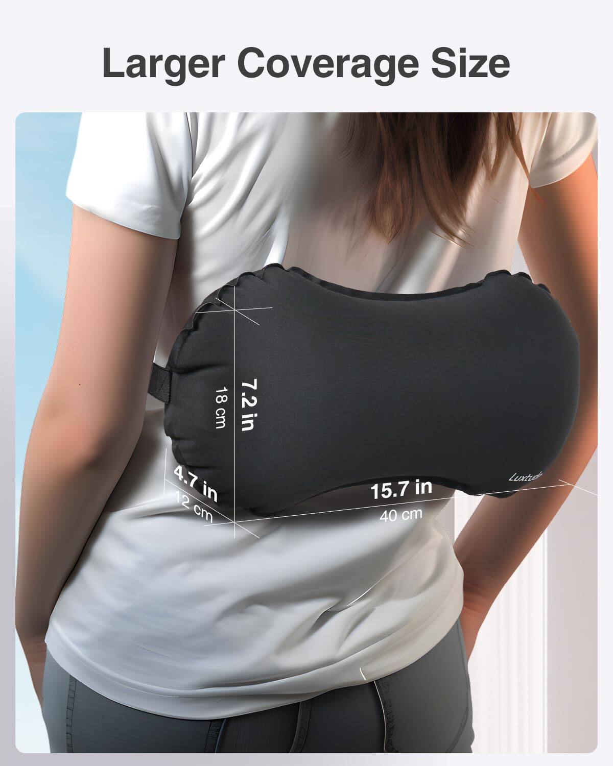 Larger Coverage Size

18 cm / 7.2 in  
15.7 in / 40 cm  
4.7 in / 12 cm