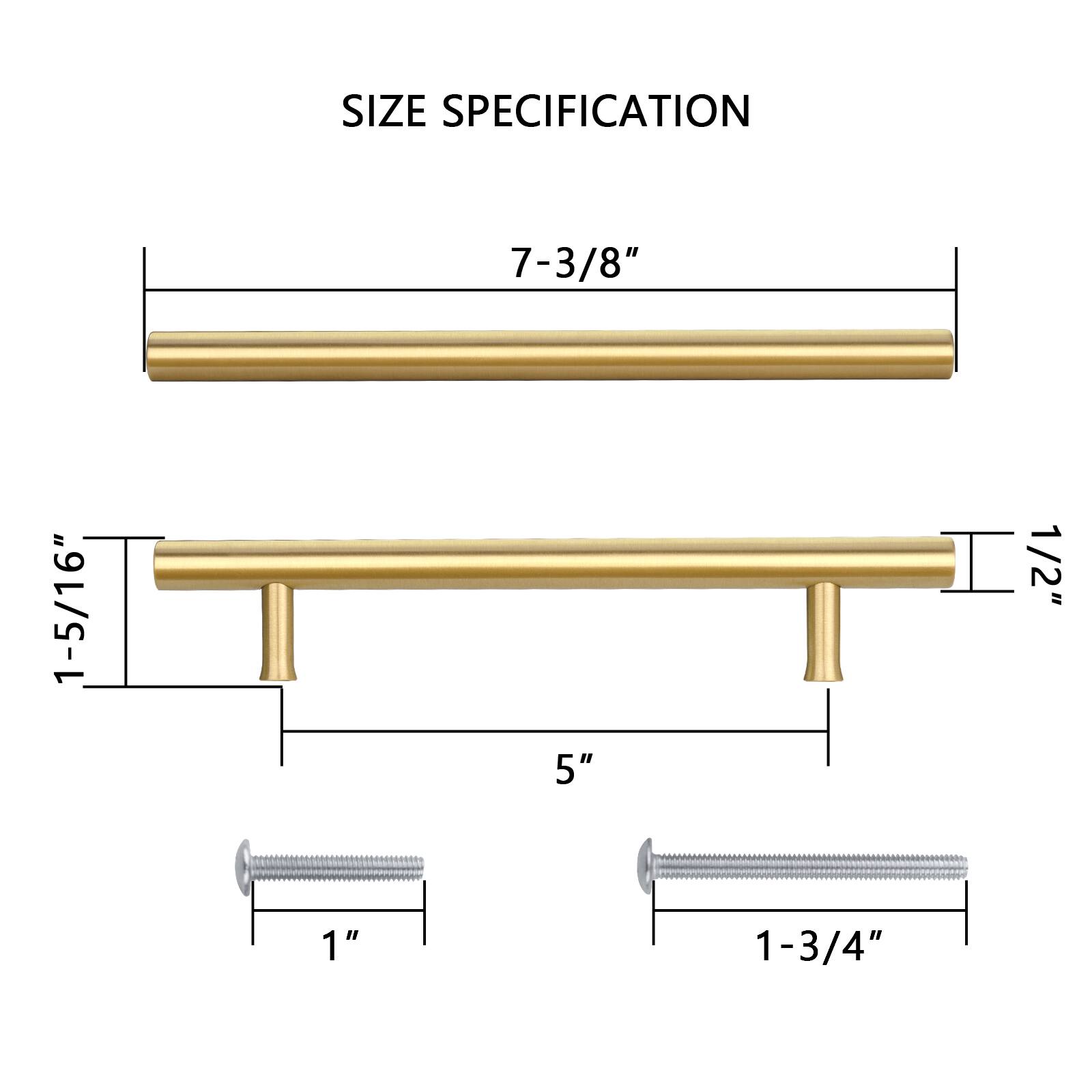 SIZE SPECIFICATION

7-3/8"  
1-5/16"  
5"  
1/2"  
1"  
1-3/4"