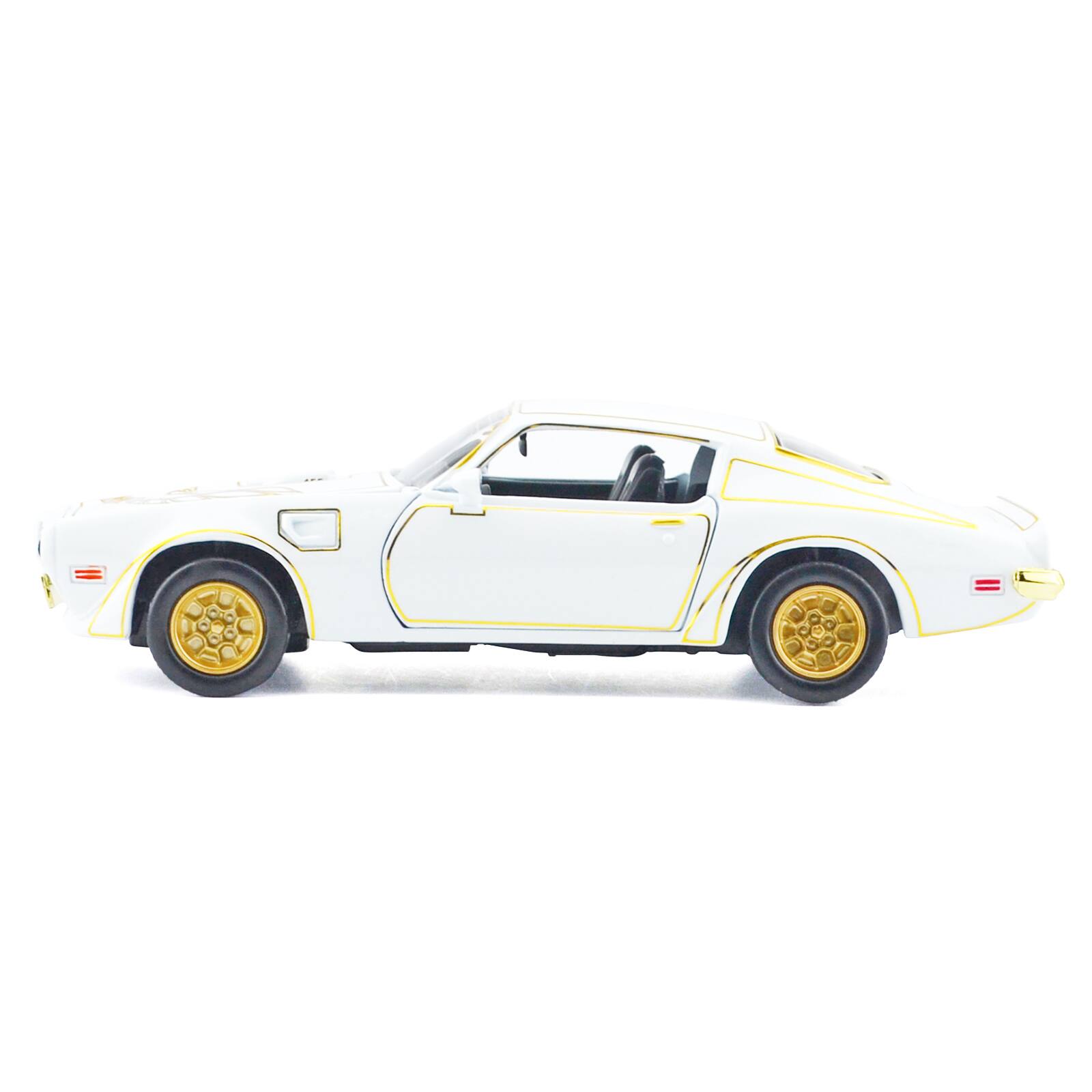 Alt View 1. Motormax - 1973 Pontiac Firebird Trans Am White Metallic with Gold Accents "Luxe Legends" Series 1/24 Diecast Model Car by Motormax.