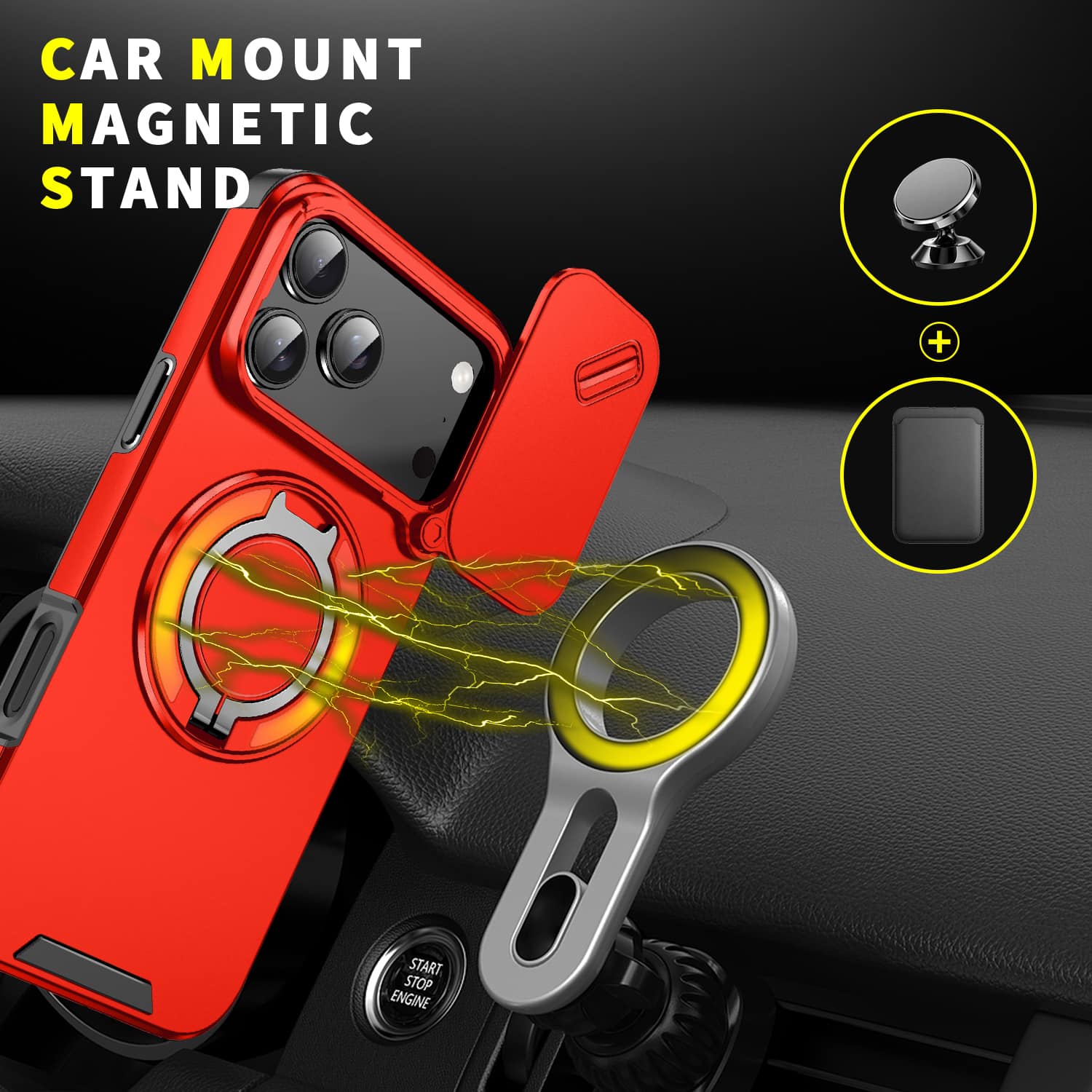 DIESEL Ring Stand Case iPhone 17 pro ケース Dteck Magnetic Ring Stand Case for iPhone 17 Pro Max with Lens