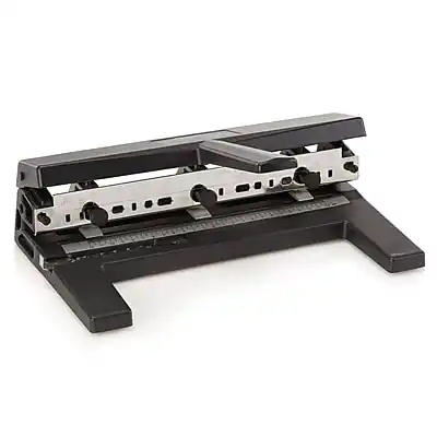 Front. Swingline - Heavy Duty Desktop Adjustable Hole Punch, 40 Sheet Capacity, Black - Black.